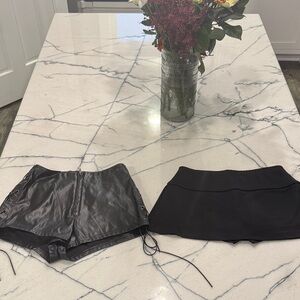 SHEIN Black Women's Pleather Shorts and a Skort